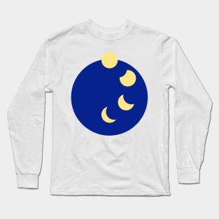 Moonset with Moon Phases Long Sleeve T-Shirt